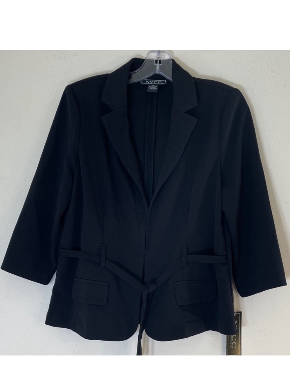 NYCC Elegant Black Belted Jacket. M. NWT.